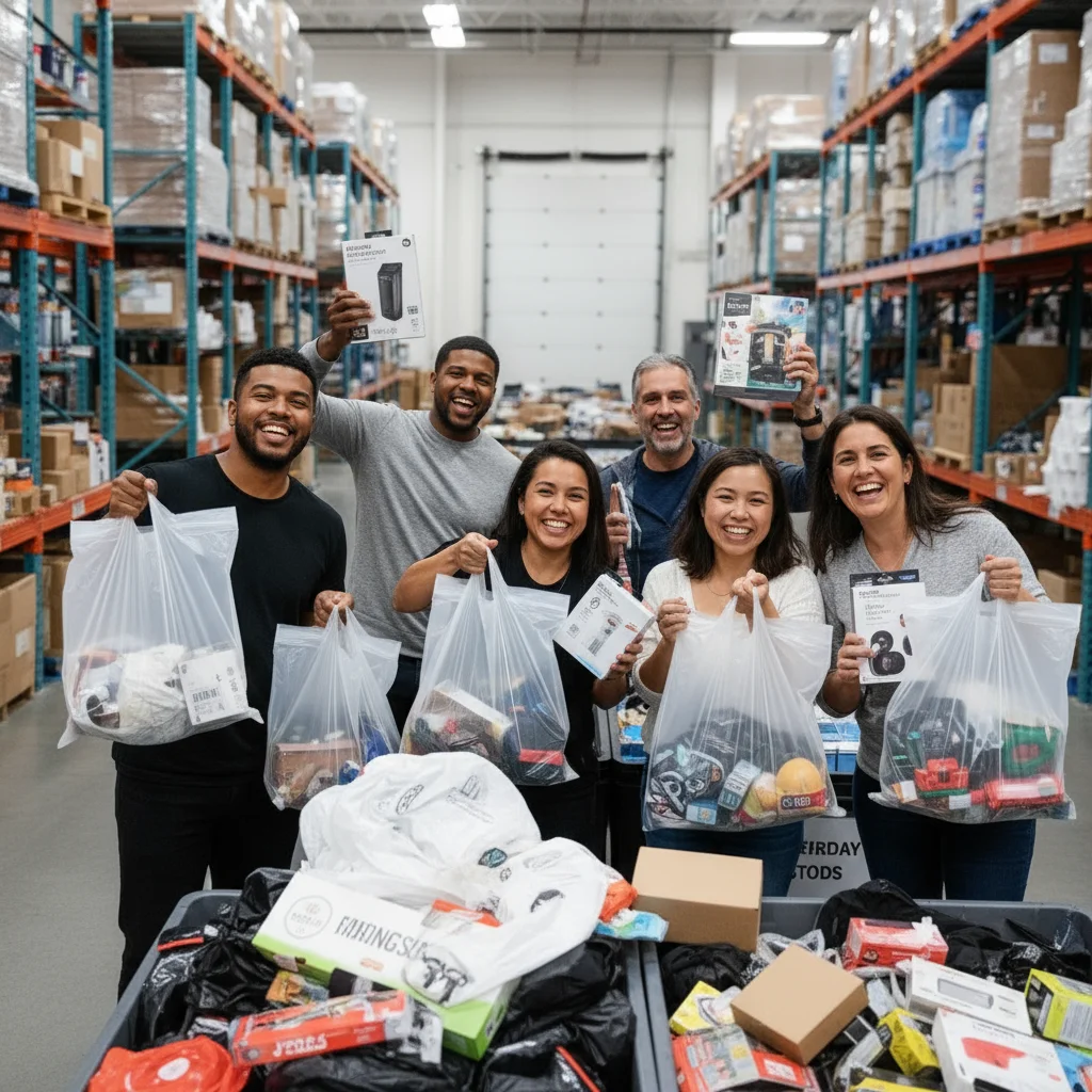 Happy customers with their bin store finds